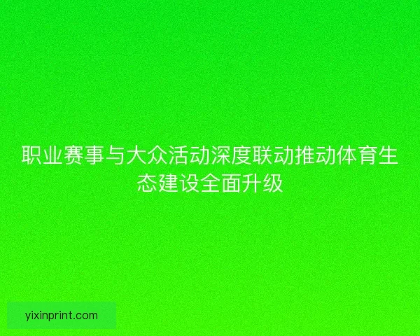 职业赛事与大众活动深度联动推动体育生态建设全面升级